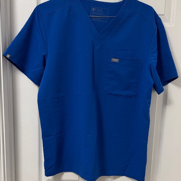 Figs Tops - Figs Men's / Women’s Technical Collection Royal Blue Scrub Top - Size Large